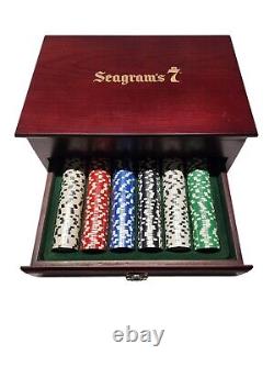 Seagram's 7 Executive Poker Set Wooden Case