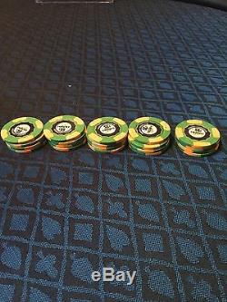 Set Of 100 Par A Dice Paulson Poker Chips Green