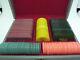 Set Vintage Galalith Boxed Poker Chips 1550g