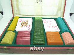 Set Vintage with 228 Galalith Boxed Poker Chips 1357g Manufactured in Brazil