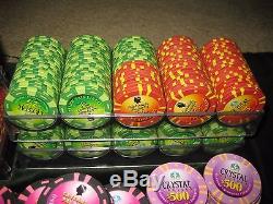 Set of 1072 Caesars Palace At Sea Crystal Cruises Bud Jones Type S2 Poker Chips