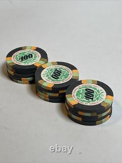 Set of 15 Paulson 1998 Casino De Isthmus $100 Poker Chips James Bond One Hundred