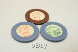 Set of 3 Rare 1960s California Sphinx Poker Chips