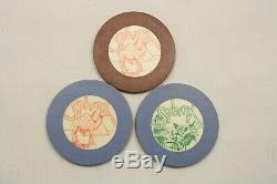 Set of 3 Rare 1960s California Sphinx Poker Chips