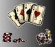 Set of 3 Vegas cards aces dice poker chips sticker vinyl decal