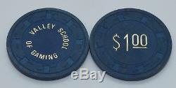 Set of 300 Valley School of Gaming 25¢-$1-$5-$25 Poker Chips Las Vegas Paulson
