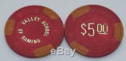 Set of 300 Valley School of Gaming 25¢-$1-$5-$25 Poker Chips Las Vegas Paulson