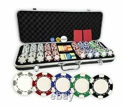 Set of 500 11.5 Gram 6-Spot Clay Composite Poker Chips with Upgraded Ding