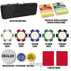 Set of 500 11.5 Gram 6-Spot Clay Composite Poker Chips with Upgraded Ding