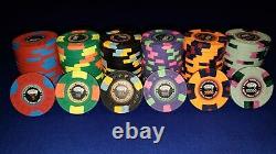 Set of 611 real clay casino grade poker chips ASM/CPC