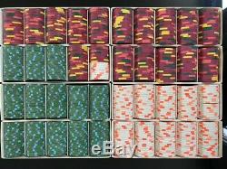 Set of 800 Real Paulson Poker Chips from Casino Aztar Evansville Indiana