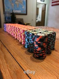 Set of 840! Paulson Poker Chips World Top Hat & Cane WTHC