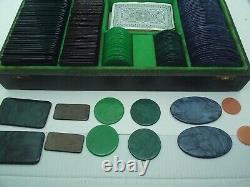 Set of Marbled Vintage Galalith Poker Chips 1554g