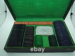 Set of Marbled Vintage Galalith Poker Chips 1554g