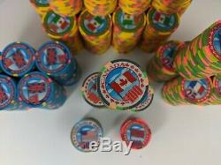 Set of over 600 Minty Paulson Flag Series Poker Casino Chips Real Clay Countries