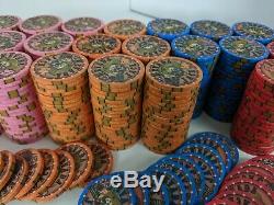 Set of over 600 Nevada Jack Ceramic Skulls Chips Small Stakes Cash Game Set EUC