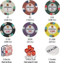 Showdown Poker Chips Set 500 Heavyweight (13.5-Gram) Clay Composite Chips