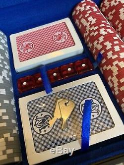 Smith and Wesson Poker Set Rare Casino Grade Chips, Cards, Dice, & Lock Case
