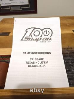 Snap-on 100th Anniversery Poker Set, Shot Glass, Dice, Cards Cribbage Mi1070685