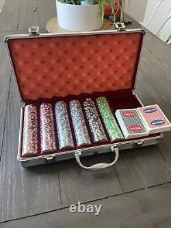 Sports Insider Tom Brady Poker Set Patriots with Playing Cards & Metal Case 300 Ch