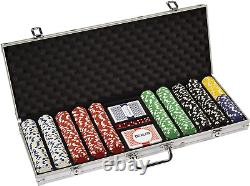 Striped Dice Poker Chip Set in Aluminum Carry Case Casino Clay Composite 11.5