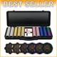 Stylish Portable Poker Set 500 PCS Clay Chips with Durable Case & Accessories