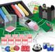 Super Casino Game Set 6 Deck Shuffler+360Pcs Chips+8 Poker Cards+Card Shoe+Chip