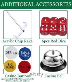 Super Casino Game Set 6 Deck Shuffler+360Pcs Chips+8 Poker Cards+Card Shoe+Chip