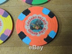 Super Rare 1981 Caesars Palace Grand Prix Set of 4 Poker Chips