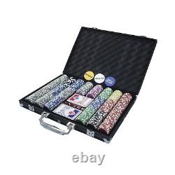 THUNDERBAY 500 Clay Composite Poker Chips Set with Aluminum Case, Two Decks o