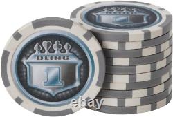 Texas Hold'Em Clay Poker Chip Set with Aluminum Case, 500 Striped Dice Chips