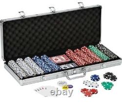 Texas Hold'em 11.5gram Clay POKER CHIP SET with Aluminum Case 500 Piece CLAYTEC