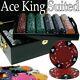 Texas Holdem Poker Chip Set Ace King Suited 500 Count 14g Mahogony Case Cards