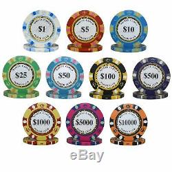 Texas Holdem Poker Chip Set Monte Carlo 1000ct 14g Bulk
