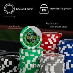 Texas Holdem Poker Chips Set, 500 Pcs Poker Set, Denomination Poker Chip Set Wi