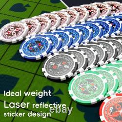 Texas Holdem Poker Chips Set, 500 Pcs Poker Set, Denomination Poker Chip Set Wi