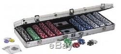 Texas Holdem Poker Set 500 11.5 Gram Chips Buttons Cards Aluminum Case Blackjack