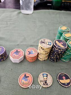 The Egyptians Chipco Poker Chip Set Extremely Rare