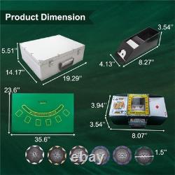 ThunderBay 14g Poker Chip Set 600 pcs with Case, Cards, Dices, Dealer Buttons