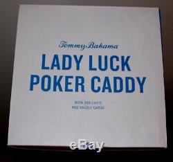 Tommy Bahama Lady Luck Poker Caddy 200 Chips 2 Sets of Cards Mint $225