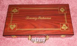 Tommy Bahama Poker Set Case Chips Dice Cards Case Dealer Button Nice & Complete