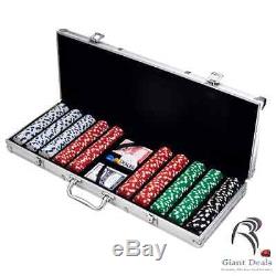 Trademark Poker 500 11.5-Gram Suited Poker Chip Master Set Silver Aluminum Case