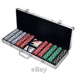 Trademark Poker Case 500 Dice Chip Casino Set 2 Pack Cards Dealer Button Blind