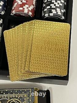 True Religion Poker & Dice Set Gold Cards, Heavy Chips Custom Case RARE