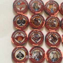 Trumps Castle 20 Chips ROYAL FLUSH Set COMPLETE Atlantic City/