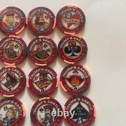 Trumps Castle 20 Chips ROYAL FLUSH Set COMPLETE Atlantic City/