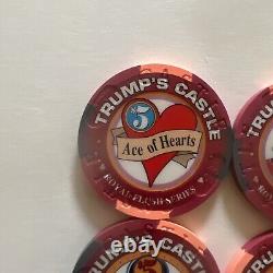 Trumps Castle 20 Chips ROYAL FLUSH Set COMPLETE Atlantic City/