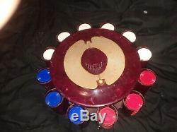 Turnit Poker Chip Rack / Caddy & Card Holder, Cranberry Marbled Vintage Bakelite
