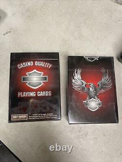 U9 Harley Davidson Poker Chip Set In Box 2-pack Cards SEALED with Dealer Chip