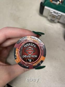 U9 Harley Davidson Poker Chip Set In Box 2-pack Cards SEALED with Dealer Chip